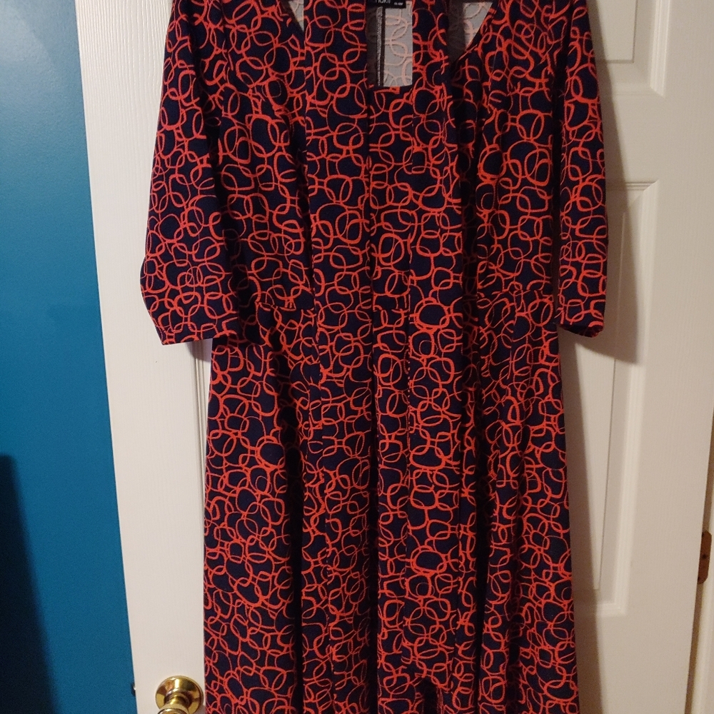 Orange and Navy Midi Dress from Eshakti.
